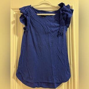 Marc by Marc Jacobs Women's Blue Ruffle Sleeve Top